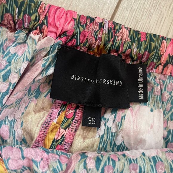 Birgitte Herskind Floral Print Midi Skirt Size 36 Cotton Womens Spring Fashion - Picture 3 of 6